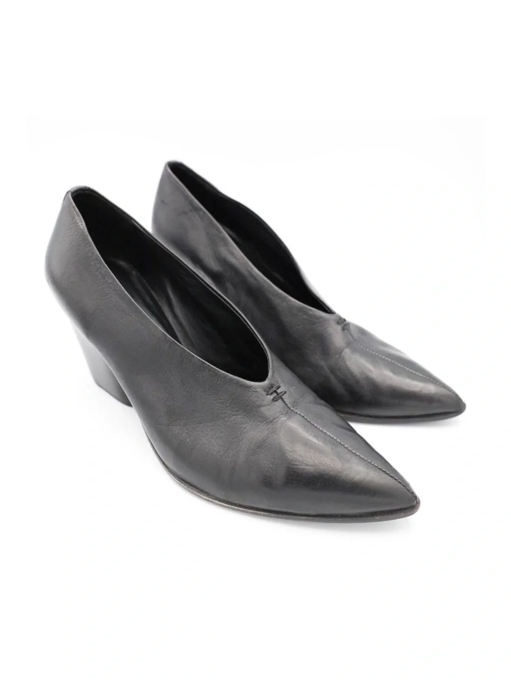 Halmanera Pointed-Toe Mid Heel Pumps 8.5-9 /39.5